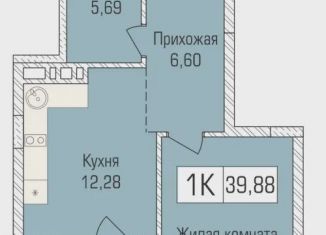 Продается 1-комнатная квартира, 39.9 м2, Новосибирск, улица Объединения, 102/4с, метро Заельцовская