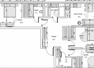 Продаю трехкомнатную квартиру, 117.9 м2, Екатеринбург, ЖК Нагорный