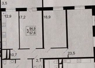 Продажа трехкомнатной квартиры, 94.9 м2, деревня Пирогово, улица Ильинского, 6, ЖК Пироговская Ривьера