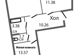 Продам 2-комнатную квартиру, 60 м2, Зеленоградск, улица Тургенева, 16А
