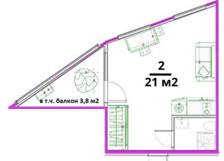Продажа квартиры студии, 21 м2, Балашиха, улица Соловьёва, 2, ЖК Леоновский Парк
