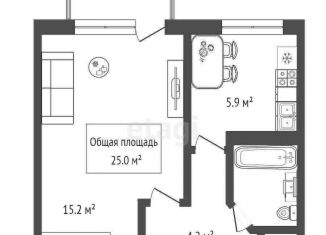 Квартира на продажу студия, 25 м2, Новосибирск, Тополёвая улица, 5, метро Октябрьская
