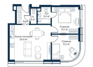 Продам 2-комнатную квартиру, 56.4 м2, Москва, жилой комплекс Сити Бэй, к8, станция Трикотажная