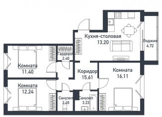 Продажа 3-комнатной квартиры, 75.4 м2, Челябинская область, Ласковая улица, 24