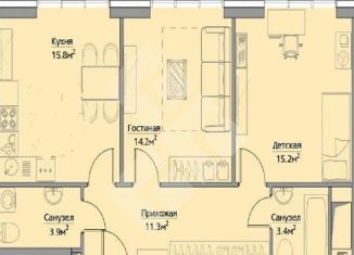 Продам 3-ком. квартиру, 64 м2, Москва, Багратионовский проезд, 5Ак1, ЖК Фили Сити