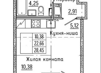 Продается квартира студия, 28.5 м2, Санкт-Петербург, муниципальный округ № 54, улица Крыленко