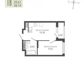 Продажа 1-комнатной квартиры, 32 м2, Верхняя Пышма, улица Сапожникова, 3А, ЖК Шишкин