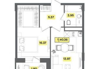 Продается 2-комнатная квартира, 40.4 м2, деревня Радумля