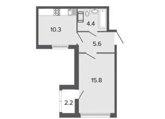 Продаю 1-комнатную квартиру, 36.1 м2, Санкт-Петербург, Глухарская улица, 26, ЖК Ультра Сити