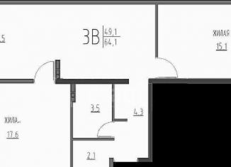 Продается трехкомнатная квартира, 64.1 м2, поселок Березовая Роща, Центральная улица, 2