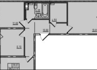 3-комнатная квартира на продажу, 71 м2, Колпино, проспект Ленина, 54, ЖК Астрид