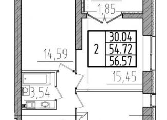 Продается 2-комнатная квартира, 56.6 м2, Санкт-Петербург, метро Академическая