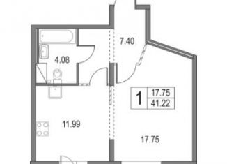 Продаю однокомнатную квартиру, 41 м2, Санкт-Петербург, метро Пионерская, Коломяжский проспект