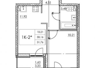 Продажа однокомнатной квартиры, 32 м2, поселок Бугры, ЖК Новые Горизонты