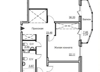 Продаю трехкомнатную квартиру, 127.1 м2, Санкт-Петербург, Московский проспект, 71к2, ЖК Променад