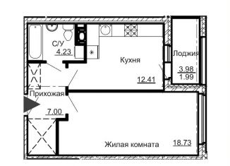 Продается 1-ком. квартира, 44.5 м2, Санкт-Петербург, Парфёновская улица, 6к2, ЖК Променад