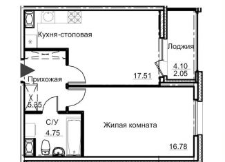 Продам 1-ком. квартиру, 45.6 м2, Санкт-Петербург, Московский проспект, 71к3, ЖК Променад