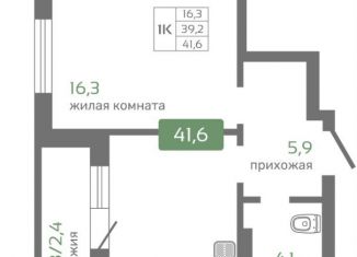Однокомнатная квартира на продажу, 41.6 м2, Красноярский край