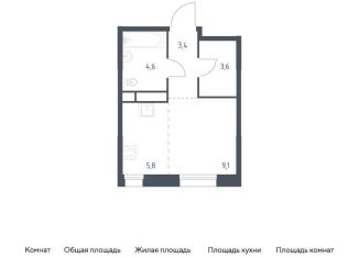 Квартира на продажу студия, 26.5 м2, Москва, метро Братиславская, жилой комплекс Квартал на воде, 2