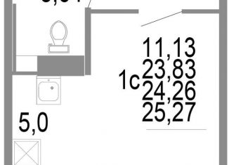 Однокомнатная квартира на продажу, 23.8 м2, Челябинск, Советский район