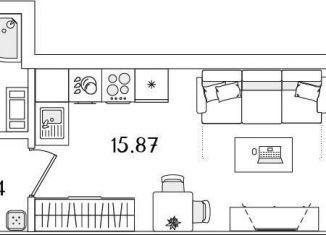 Продается квартира студия, 24.8 м2, Санкт-Петербург, муниципальный округ Финляндский