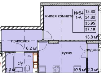 Однокомнатная квартира на продажу, 36 м2, Нижегородская область, улица Дружаева, 30