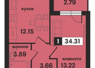 Продаю однокомнатную квартиру, 31.1 м2, Владимирская область