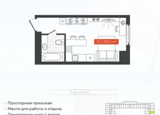 Квартира на продажу студия, 23.2 м2, Новосибирск, метро Октябрьская, Большевистская улица, 14