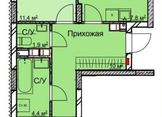 Продаю 2-комнатную квартиру, 59.7 м2, Нижний Новгород, микрорайон Станкозавод