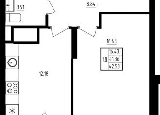 Продажа 1-комнатной квартиры, 42.5 м2, Казань, жилой комплекс Мечта, 5, ЖК Мечта