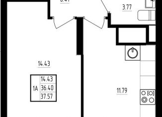 Продаю 1-ком. квартиру, 37.6 м2, Казань, жилой комплекс Мечта, 5, ЖК Мечта