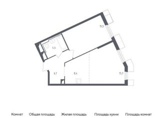 Продам 1-комнатную квартиру, 50.6 м2, Московская область, жилой комплекс Спутник, 19
