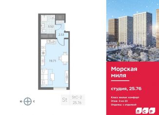 Продажа квартиры студии, 25.8 м2, Санкт-Петербург, метро Автово