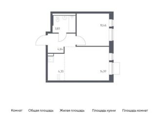 Продается однокомнатная квартира, 38.3 м2, Московская область