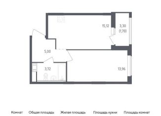 Продажа 1-комнатной квартиры, 39.5 м2, деревня Новосаратовка