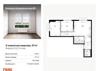 Продам 2-комнатную квартиру, 57 м2, Москва, Тимирязевский район, жилой комплекс Большая Академическая 85, к3.3