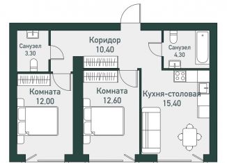 Продам двухкомнатную квартиру, 57.9 м2, Челябинская область