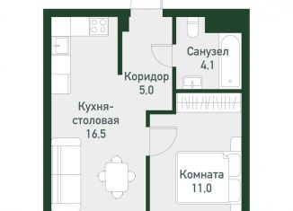 Продается 1-комнатная квартира, 37.1 м2, Челябинская область