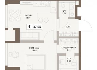 Продам 1-комнатную квартиру, 48 м2, Москва, 5-й Донской проезд, вл21к6, метро Ленинский проспект