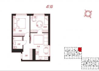 Продаю 2-ком. квартиру, 47.2 м2, село Осиновая Гора, ЖК Суворовский