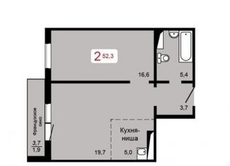 Продам 2-комнатную квартиру, 52.3 м2, Красноярск