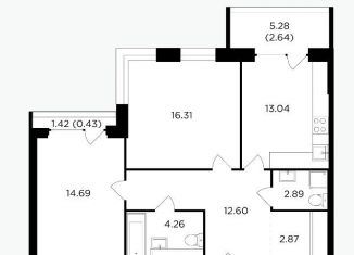 Двухкомнатная квартира на продажу, 70 м2, Москва, улица Виктора Маслова, 4Ак6