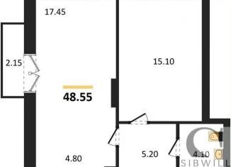 1-ком. квартира на продажу, 48.6 м2, Новосибирск, ЖК на Королёва, улица Королёва, 4