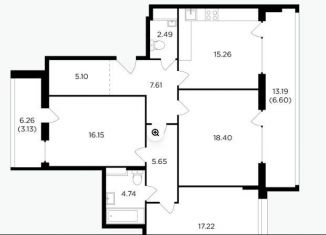 Продается 4-комнатная квартира, 101 м2, Москва, Восточная улица, 4Ак7, Восточная улица