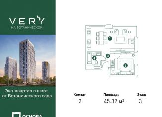Продажа 2-комнатной квартиры, 45.3 м2, Москва, метро Петровско-Разумовская