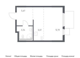 Квартира на продажу студия, 27.8 м2, деревня Мисайлово, Каширское шоссе - Молоково - Андреевское