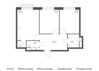 Продажа 2-комнатной квартиры, 55.2 м2, Москва, жилой комплекс Квартал Румянцево, к1