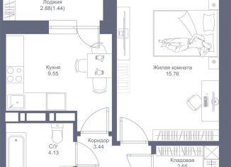 Продаю 1-комнатную квартиру, 37 м2, Казань, Советский район