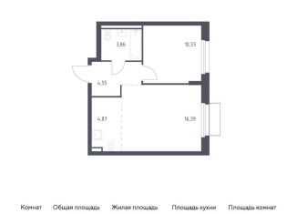 1-комнатная квартира на продажу, 40 м2, поселение Филимонковское, жилой комплекс Квартал Марьино, к1