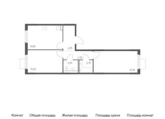 2-комнатная квартира на продажу, 57.5 м2, Московская область, жилой комплекс Мытищи Парк, к5